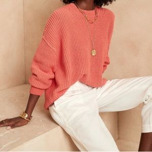 Banana Republic Organic Cotton Sweater Flamingo Pink Size Med